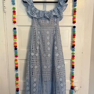 Charming Blue Lace Women’s Dress